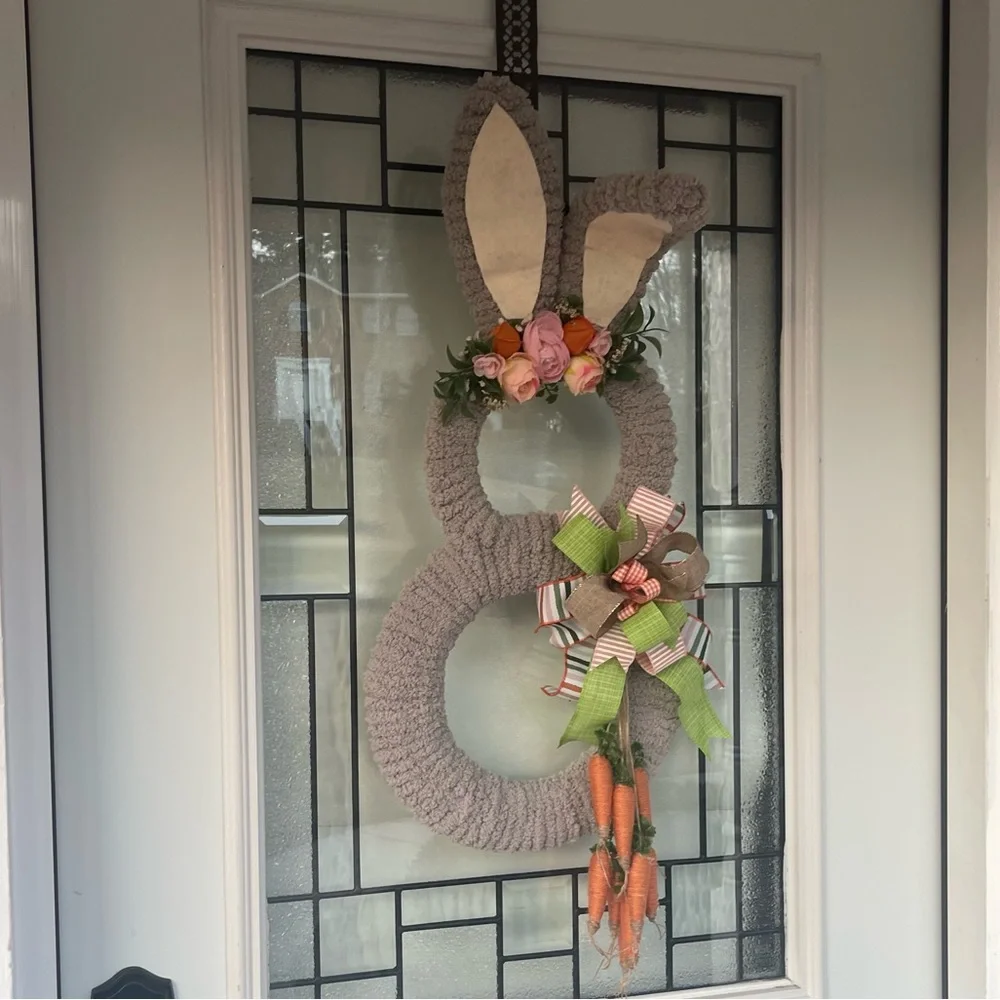 NWT Easter Bunny Wreath for Front Door